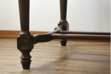 和製アンティーク　ナラ材　豪華なデザインの大正ロマンな雰囲気漂うダイニングテーブル(4人掛け、6人掛け、作業台)(R-060443)