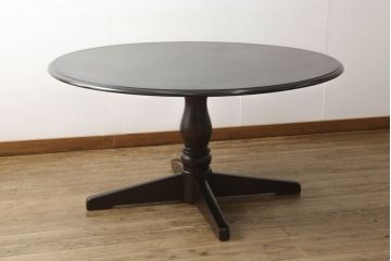 ビンテージ　北海道民芸家具　特大　優しく上品な雰囲気を醸し出す丸テーブル(ラウンドテーブル、ダイニングテーブル、円形テーブル、ヴィンテージ)(R-060444)