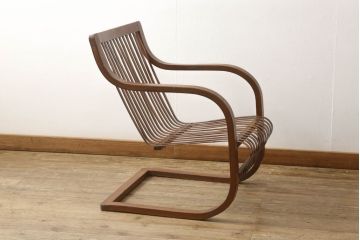 和製アンティーク　竹興社　城所右文次　オリジナル　Bamboo Chair　滑らかな曲線のデザインが目を惹くバンブーチェア(アームチェア、安楽椅子、ディスプレイ)(R-060451)