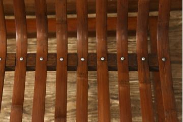 和製アンティーク　竹興社　城所右文次　オリジナル　Bamboo Chair　滑らかな曲線のデザインが目を惹くバンブーチェア(アームチェア、安楽椅子、ディスプレイ)(R-060451)