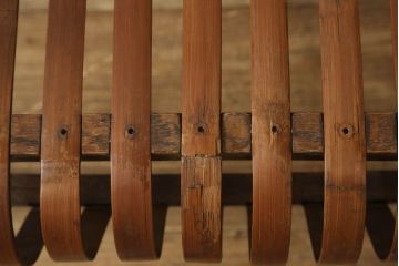 和製アンティーク　竹興社　城所右文次　オリジナル　Bamboo Chair　滑らかな曲線のデザインが目を惹くバンブーチェア(アームチェア、安楽椅子、ディスプレイ)(R-060451)