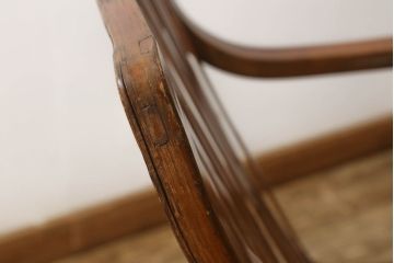 和製アンティーク　竹興社　城所右文次　オリジナル　Bamboo Chair　滑らかな曲線のデザインが目を惹くバンブーチェア(アームチェア、安楽椅子、ディスプレイ)(R-060451)