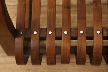 和製アンティーク　竹興社　城所右文次　オリジナル　Bamboo Chair　滑らかな曲線のデザインが目を惹くバンブーチェア(アームチェア、安楽椅子、ディスプレイ)(R-060452)