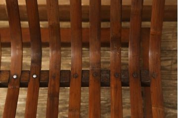 和製アンティーク　竹興社　城所右文次　オリジナル　Bamboo Chair　滑らかな曲線のデザインが目を惹くバンブーチェア(アームチェア、安楽椅子、ディスプレイ)(R-060452)