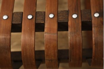 和製アンティーク　竹興社　城所右文次　オリジナル　Bamboo Chair　滑らかな曲線のデザインが目を惹くバンブーチェア(アームチェア、安楽椅子、ディスプレイ)(R-060452)