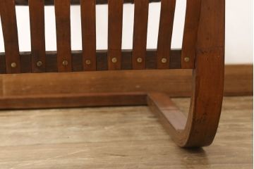 和製アンティーク　竹興社　城所右文次　オリジナル　Bamboo Chair　滑らかな曲線のデザインが目を惹くバンブーチェア(アームチェア、安楽椅子、ディスプレイ)(R-060452)