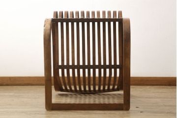 和製アンティーク　竹興社　城所右文次　オリジナル　Bamboo Chair　滑らかな曲線のデザインが目を惹くバンブーチェア(アームチェア、安楽椅子、ディスプレイ)(R-060452)