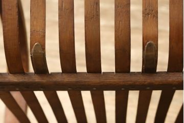 和製アンティーク　竹興社　城所右文次　オリジナル　Bamboo Chair　滑らかな曲線のデザインが目を惹くバンブーチェア(アームチェア、安楽椅子、ディスプレイ)(R-060452)