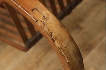 和製アンティーク　竹興社　城所右文次　オリジナル　Bamboo Chair　滑らかな曲線のデザインが目を惹くバンブーチェア(アームチェア、安楽椅子、ディスプレイ)(R-060452)