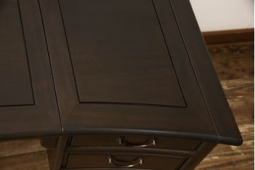 中国ビンテージ　希少デザイン　唐木　上品な佇まいと天板下の収納が魅力的な両袖デスク(ヴィンテージ、ニーホールデスク、両袖机、テーブル、在宅ワーク用、在宅用、ワークデスク、オフィスデスク)(R-060455)
