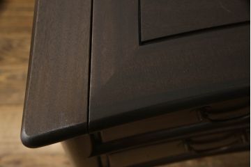 中国ビンテージ　希少デザイン　唐木　上品な佇まいと天板下の収納が魅力的な両袖デスク(ヴィンテージ、ニーホールデスク、両袖机、テーブル、在宅ワーク用、在宅用、ワークデスク、オフィスデスク)(R-060455)