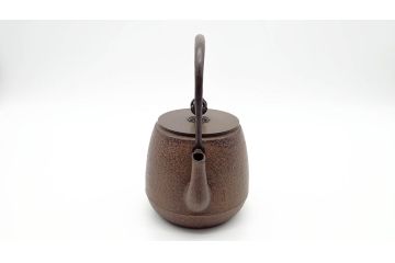 佐藤浄清　銅蓋　透かしの摘みがアクセントになる鉄瓶　箱なし(茶道具)(R-060465)