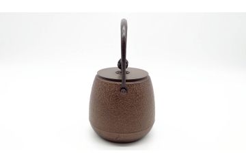 佐藤浄清　銅蓋　透かしの摘みがアクセントになる鉄瓶　箱なし(茶道具)(R-060465)