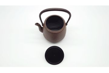 佐藤浄清　銅蓋　透かしの摘みがアクセントになる鉄瓶　箱なし(茶道具)(R-060465)