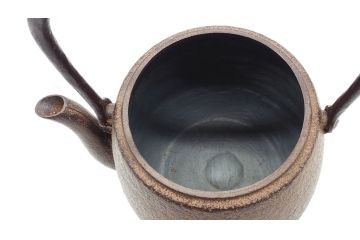 佐藤浄清　銅蓋　透かしの摘みがアクセントになる鉄瓶　箱なし(茶道具)(R-060465)