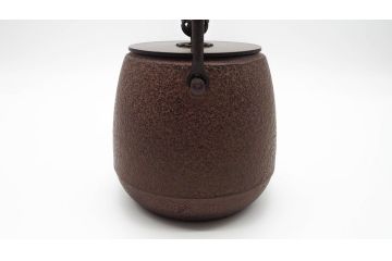 佐藤浄清　銅蓋　透かしの摘みがアクセントになる鉄瓶　箱なし(茶道具)(R-060465)