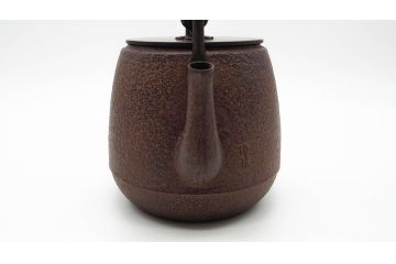 佐藤浄清　銅蓋　透かしの摘みがアクセントになる鉄瓶　箱なし(茶道具)(R-060465)