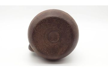 佐藤浄清　銅蓋　透かしの摘みがアクセントになる鉄瓶　箱なし(茶道具)(R-060465)