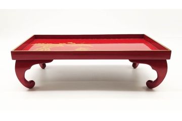 大正〜昭和初期　高砂の図　朱塗木製お膳(漆器)(R-060467)
