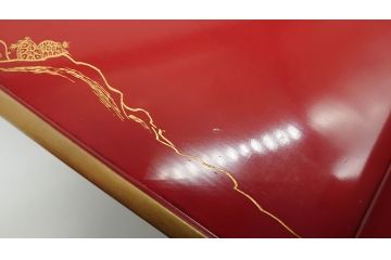 大正〜昭和初期　高砂の図　朱塗木製お膳(漆器)(R-060468)