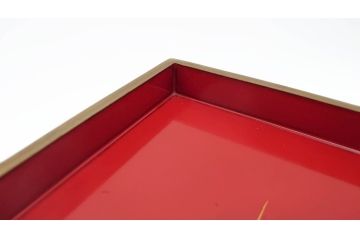 大正〜昭和初期　高砂の図　朱塗木製お膳(漆器)(R-060468)