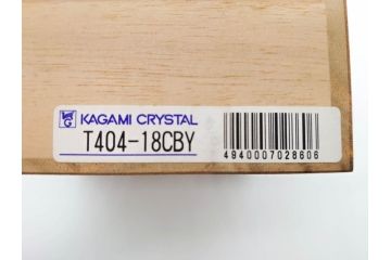 KAGAMI　カガミクリスタル　江戸切子　懐石杯(ブルーガラス、共箱付)(R-060480)