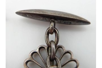 戦前　銀製　十六花菊紋　カフスボタン(シルバー、下賜品?、ボンボニエール)(R-060484)