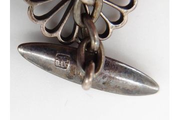 戦前　銀製　十六花菊紋　カフスボタン(シルバー、下賜品?、ボンボニエール)(R-060484)