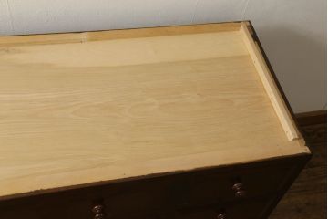 中古　松本民芸家具　天板リメイク　シックな佇まいが魅力的なチェスト(サイドチェスト、引き出し、洋服タンス、サイドボード)(R-060487)