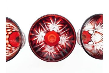 フランス　GENUINE　LEAD　クリスタルリキュールグラス　5点セット(切子、カットガラス)(R-060489)