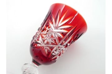 フランス　GENUINE　LEAD　クリスタルリキュールグラス　5点セット(切子、カットガラス)(R-060489)
