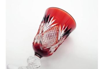 フランス　GENUINE　LEAD　クリスタルリキュールグラス　5点セット(切子、カットガラス)(R-060489)