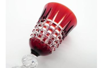 フランス　GENUINE　LEAD　クリスタルリキュールグラス　5点セット(切子、カットガラス)(R-060489)