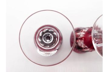 フランス　GENUINE　LEAD　クリスタルリキュールグラス　5点セット(切子、カットガラス)(R-060489)