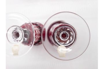 フランス　GENUINE　LEAD　クリスタルリキュールグラス　5点セット(切子、カットガラス)(R-060489)