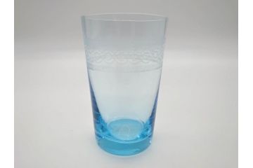 大正〜昭和初期　ブルーグラヴェール模様　コップ12点セット(アールヌーボー、レトロ)(R-060491)