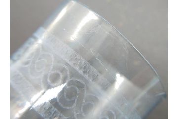 大正〜昭和初期　ブルーグラヴェール模様　コップ12点セット(アールヌーボー、レトロ)(R-060491)