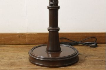 和製ビンテージ　希少デザイン　籐のシェードが涼し気な雰囲気を醸し出すラタンフロアスタンド(フロアランプ、スタンドライト、スタンド照明、ヴィンテージ)(R-060497)