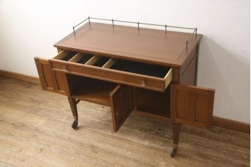 中古　DREXEL HERITAGE(ドレクセルヘリテイジ)　Triune(トライユン)　クラシカルな雰囲気が素敵なキャスター付きサービス台(ワゴン、サイドボード、サーバー)(R-060499)