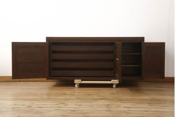 中古　美品　松本民芸家具　美しく品のあるローチェスト(テレビ台、ローボード、収納棚、戸棚、サイドボード、着物、和服)(R-060500)
