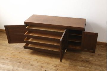 中古　美品　松本民芸家具　美しく品のあるローチェスト(テレビ台、ローボード、収納棚、戸棚、サイドボード、着物、和服)(R-060500)