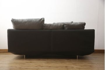 中古　2018年モデル　arflex(アルフレックス)　BRERA(ブレラ)　本革　スッキリとしたリビングスタイルを実現できるコーナーソファ(L字型、4人掛け、5人掛け、4P、レザー)(定価約300万円)(R-060508)
