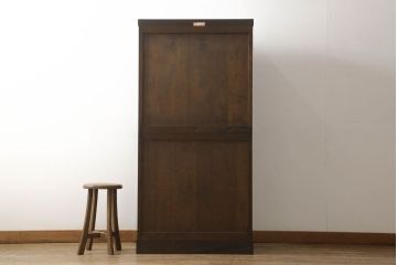 中古　美品　松本民芸家具　和モダンな佇まいが上質な雰囲気を醸し出す食器棚(収納棚、戸棚、飾り棚、陳列棚、カップボード、キャビネット、本箱)(R-060510)