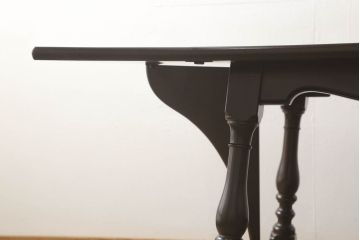 中古　松本民芸家具　D型バタフライ卓子　挽き物加工の脚が目を惹くバタフライテーブル(エクステンションテーブル、ダイニングテーブル、2人掛け、4人掛け)(定価約33万円)(R-060528)