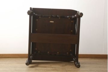 中古　松本民芸家具　D型バタフライ卓子　挽き物加工の脚が目を惹くバタフライテーブル(エクステンションテーブル、ダイニングテーブル、2人掛け、4人掛け)(定価約33万円)(R-060528)