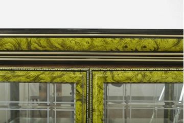中古　イタリア　個性的な色味が目を引くガラスケース(ショーケース、飾り棚、陳列棚、店舗什器)(定価約28万円)(R-060529)