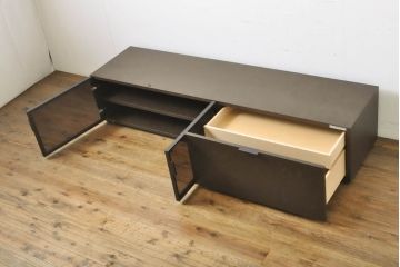 中古　美品　arflex(アルフレックス)　C.C.09(シー.シー.09)　Carlo Colombo(カルロ・コロンボ)　シンプルモダンな佇まいが美しいテレビ台(テレビボード、ローボード、収納棚、引き出し)(定価約45万円)(R-060530)