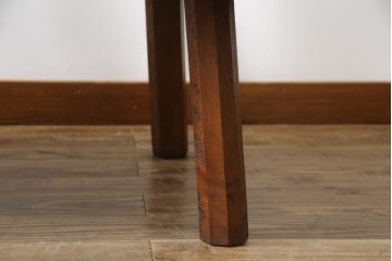 和製アンティーク　希少デザイン　ジョージナカシマ風　カシ(樫)材一枚板　個性的なデザインが目を惹くベンチ(ジョージ・ナカシマ、ソファ、長椅子、アームチェア、板座チェア、2人掛け、3人掛け)(R-060541)