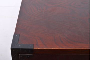 中古　美品　漆塗り　味わい深い色合いと風格のある金具が魅力の仙台箪笥(引き出し、収納タンス、整理箪笥、サイドチェスト)(定価約42万円)(R-060542)