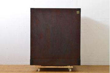 中古　美品　漆塗り　味わい深い色合いと風格のある金具が魅力の仙台箪笥(引き出し、収納タンス、整理箪笥、サイドチェスト)(定価約42万円)(R-060542)